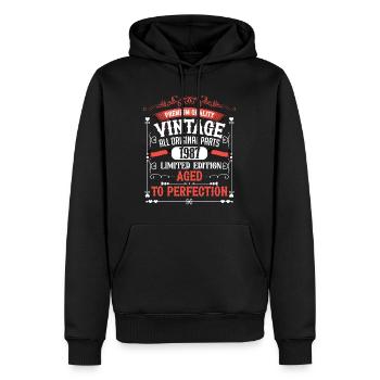 1987 Geburtsjahr Geboren Geburtstag Vintage - Männer Premium Bio Hoodie - Schwarz - Vorne - Nico (187cm)