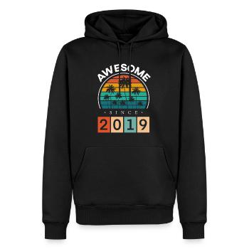 2019 Geboren Geburtstag Geburtsjahr Vintage - Männer Premium Bio Hoodie - Schwarz - Vorne - Nico (187cm)