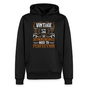 52e anniversaire Vintage Rétro - Sweat à capuche Premium bio Homme - noir - Devant - Nico (187cm)