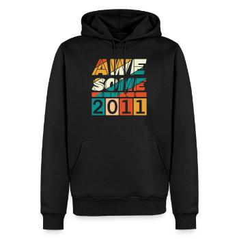 2011 Geboren Geburtstag Geburtsjahr Vintage - Männer Premium Bio Hoodie - Schwarz - Vorne - Nico (187cm)