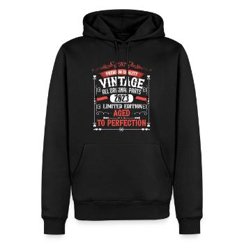 2023 Année de naissance Né Anniversaire Vintage - Sweat à capuche Premium bio Homme - noir - Devant - Nico (187cm)