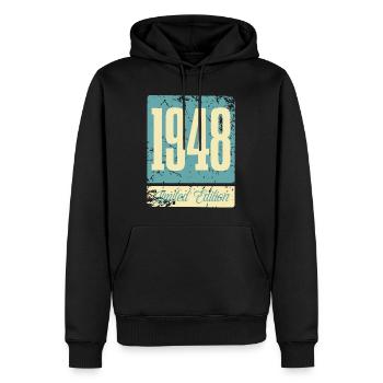 1948 Anniversaire de naissance Année de naissance - Sweat à capuche Premium bio Homme - noir - Devant - Nico (187cm)