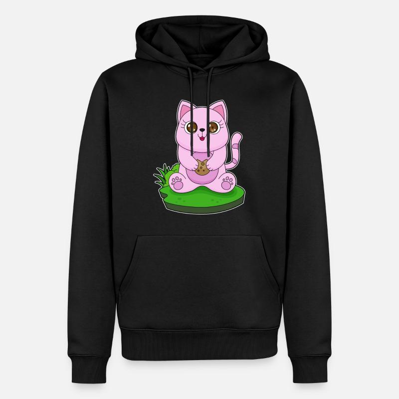 Cookie chat - Sweat à capuche Premium bio Homme - noir