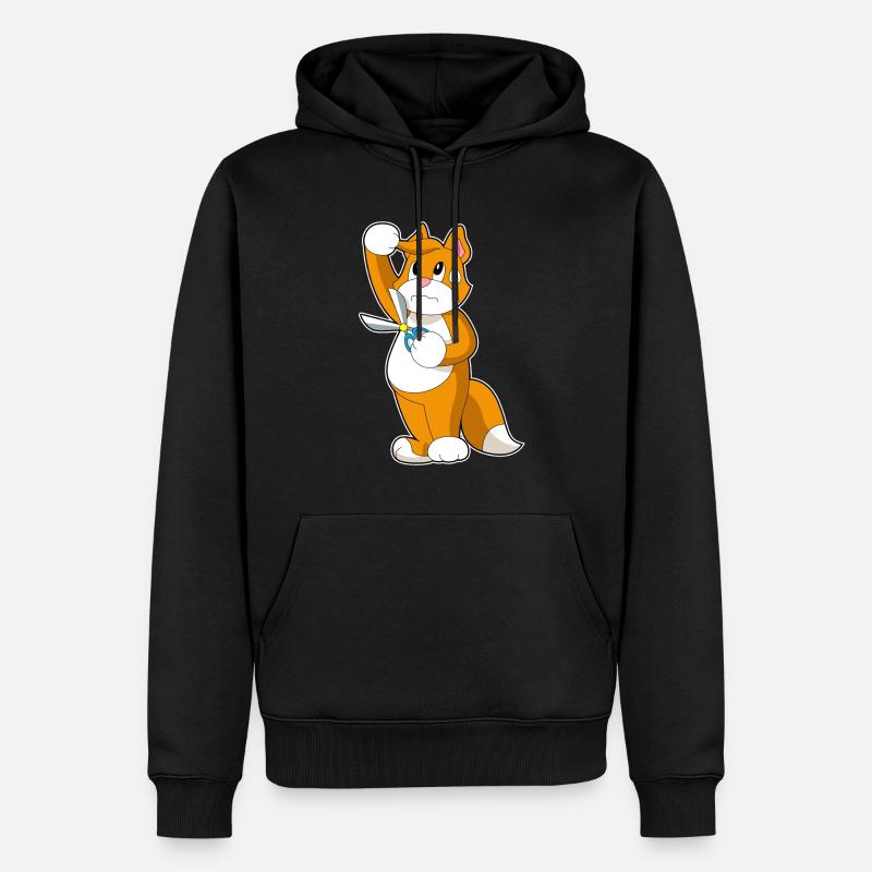 Cat Coiffeur Ciseaux - Sweat à capuche Premium bio Homme - noir