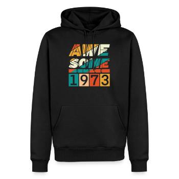 1973 Né Anniversaire Année de naissance millésime - Sweat à capuche Premium bio Homme - noir - Devant - Nico (187cm)