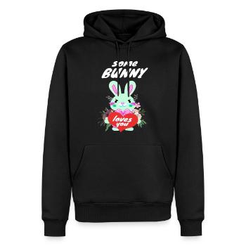 süßer Osterhase in love - Männer Premium Bio Hoodie - Schwarz - Vorne - Nico (187cm)