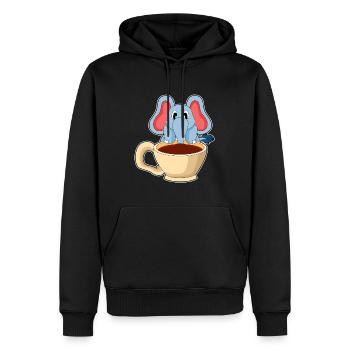 Elefant Tasse Kaffee - Männer Premium Bio Hoodie - Schwarz - Vorne - Nico (187cm)