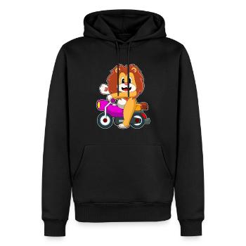 Moto Lion - Sweat à capuche Premium bio Homme - noir - Devant - Nico (187cm)