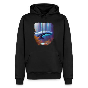 Surrealismus Kunst Wal im Wald - Männer Premium Bio Hoodie - Schwarz - Vorne - Nico (187cm)