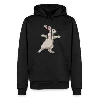 Hase Yoga Fitness Gymnastik - Männer Premium Bio Hoodie - Schwarz - Vorne - Nico (187cm)