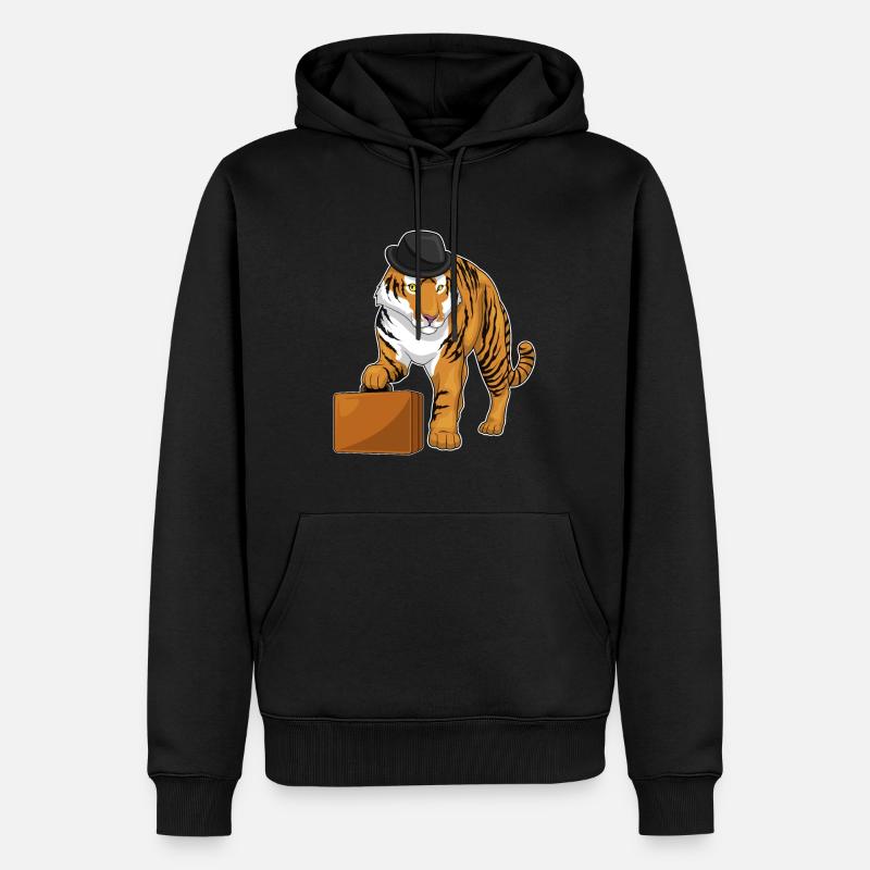 Porte-documents Tiger - Sweat à capuche Premium bio Homme - noir