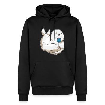 Sucette de phoque - Sweat à capuche Premium bio Homme - noir - Devant - Nico (187cm)