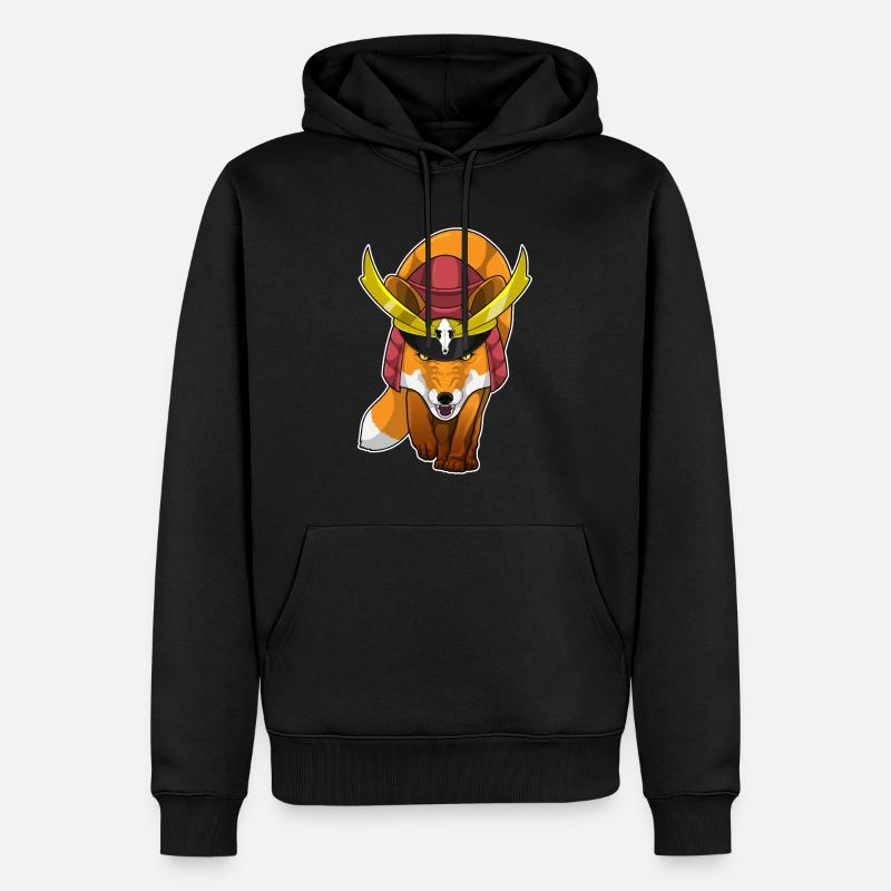 Fuchs Samurai Kampfkunst - Männer Premium Bio Hoodie - Schwarz