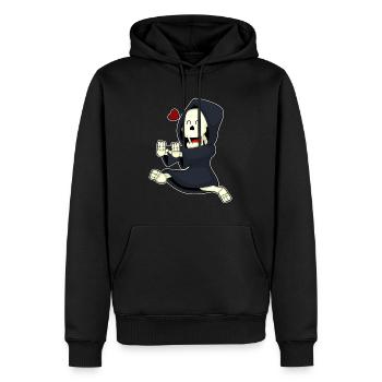 Jogging squelette sport de jogging - Sweat à capuche Premium bio Homme - noir - Devant - Nico (187cm)