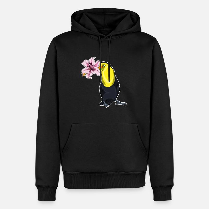 Toucan Fleurs de lys - Sweat à capuche Premium bio Homme - noir