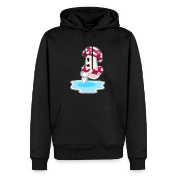 Saut d’eau à la nage aux champignons Été - Sweat à capuche Premium bio Homme - noir - Devant - Nico (187cm)