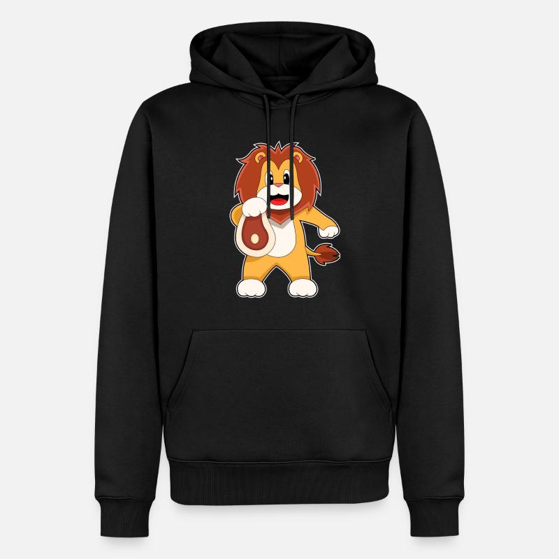 Löwe Fleisch - Männer Premium Bio Hoodie - Schwarz