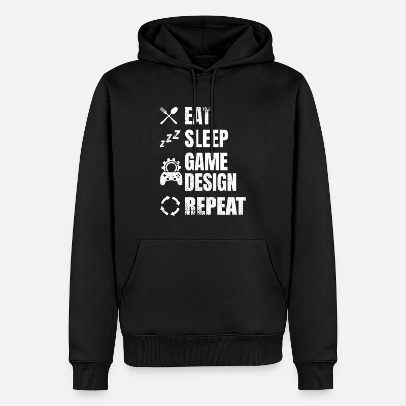 Game Designer Routine - Männer Premium Bio Hoodie - Schwarz