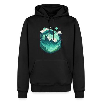 Fantasie Wunderland Märchenwald - Männer Premium Bio Hoodie - Schwarz - Vorne - Nico (187cm)