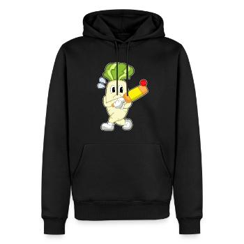 Radieschen Cricket Cricketschläger - Männer Premium Bio Hoodie - Schwarz - Vorne - Nico (187cm)