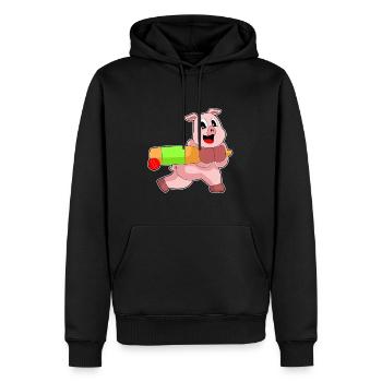 Porc Cricket Battes de cricket - Sweat à capuche Premium bio Homme - noir - Devant - Nico (187cm)