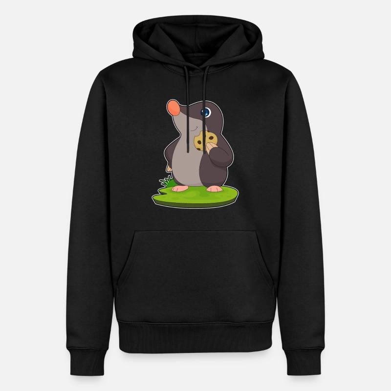 Biscuit taupe - Sweat à capuche Premium bio Homme - noir
