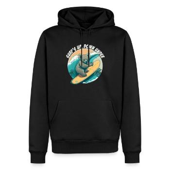 En dessous du surf koala ours - Sweat à capuche Premium bio Homme - noir - Devant - Nico (187cm)