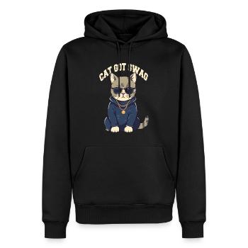 Vous avez Swag Cat avec des lunettes de soleil - Sweat à capuche Premium bio Homme - noir - Devant - Nico (187cm)