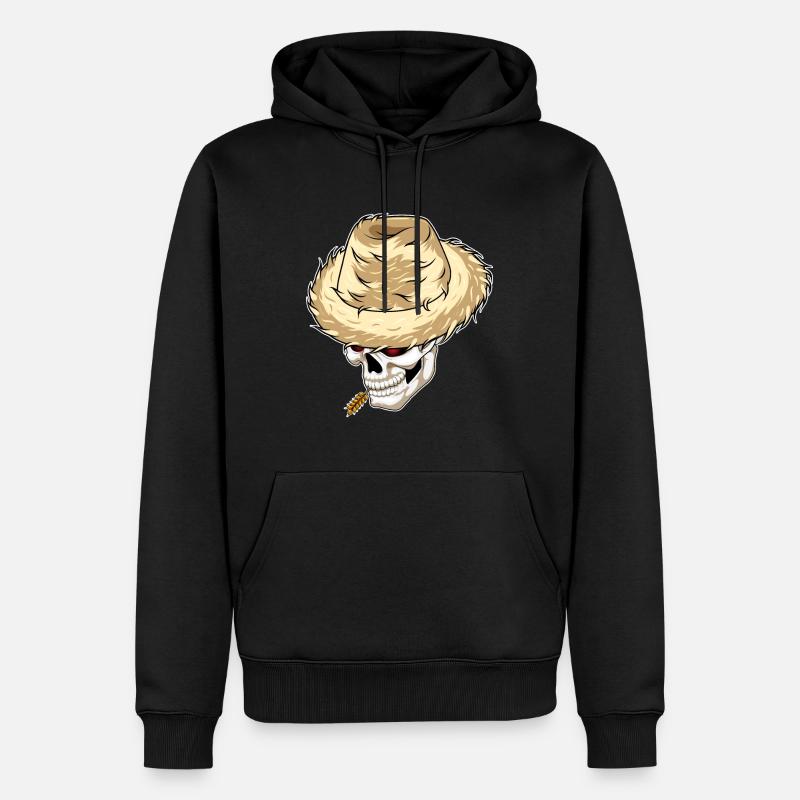 Skull Farmer Blé - Sweat à capuche Premium bio Homme - noir