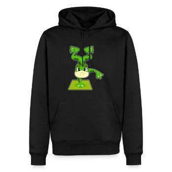 Gymnastique d’entraînement sur le poirier de grenouille - Sweat à capuche Premium bio Homme - noir - Devant - Nico (187cm)