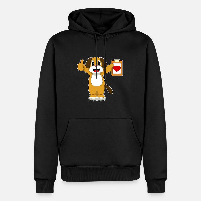 Note du médecin canin - Sweat à capuche Premium bio Homme - noir