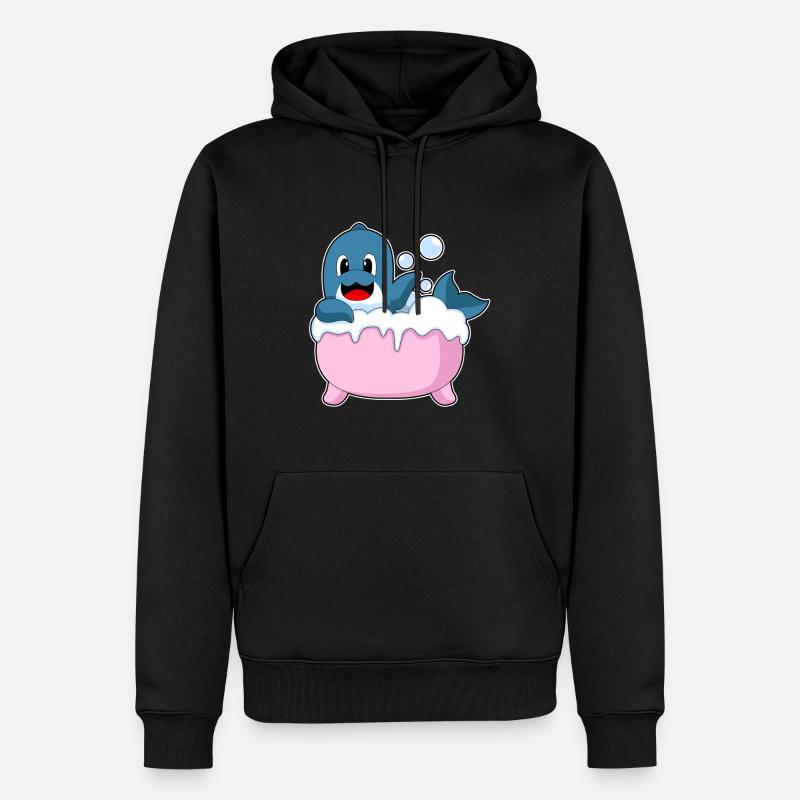 Baignoire dauphin - Sweat à capuche Premium bio Homme - noir