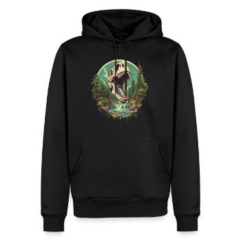 Dinosaurier Dino Fossil Carnivor Herbivor T-Rex - Männer Premium Bio Hoodie - Schwarz - Vorne - Nico (187cm)
