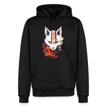 Fox Mask Kumiho Samurai Kitsune Japan Anime - Men’s Premium Organic Hoodie - black - Front - Nico (187cm)