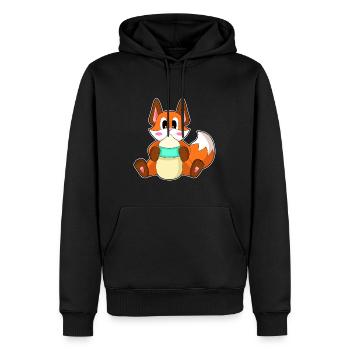 Biberon de lait pour bébé Fox - Sweat à capuche Premium bio Homme - noir - Devant - Nico (187cm)