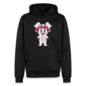 Champignon lapin - Sweat à capuche Premium bio Homme - noir - Devant - Nico (187cm)