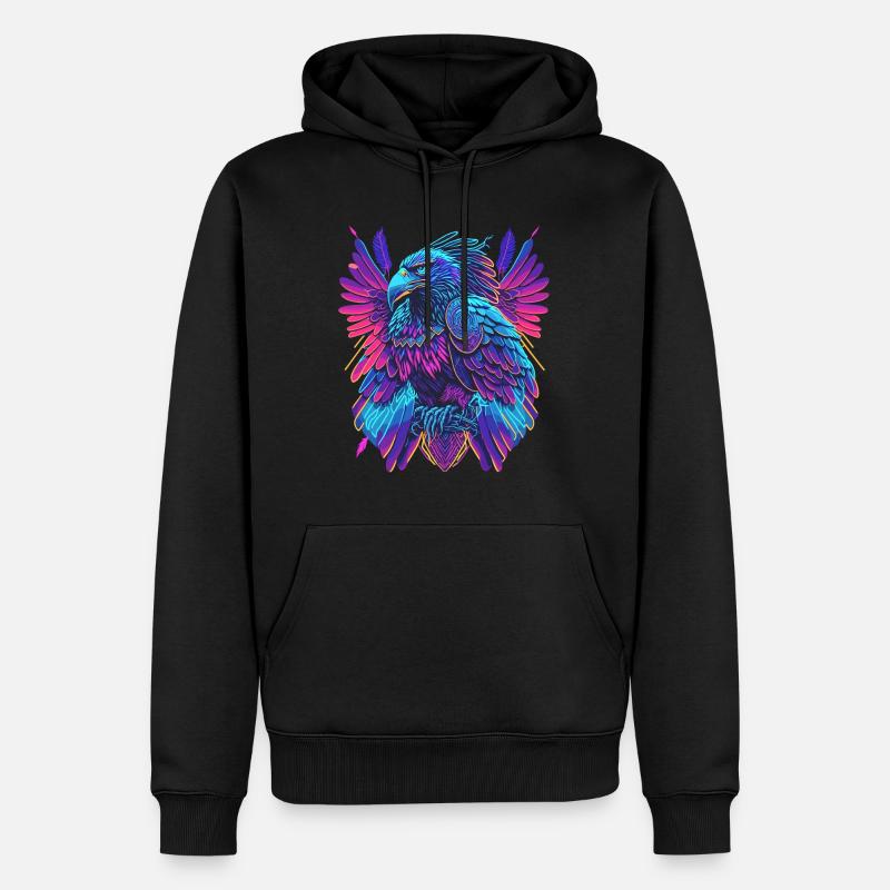 Néon Adler Synthwave Adler - Sweat à capuche Premium bio Homme - noir