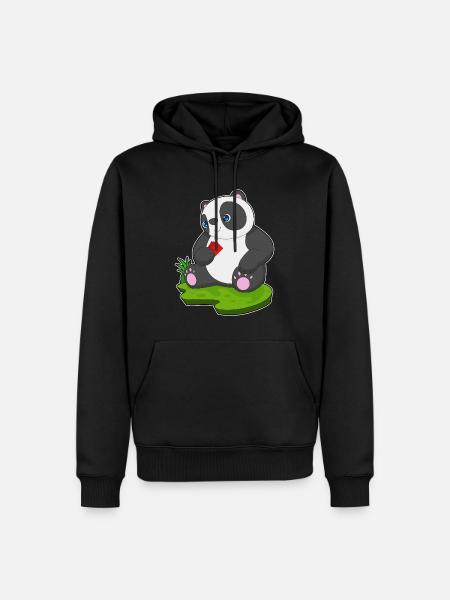 Panda Poker Pokerkarten - Männer Premium Bio Hoodie - Schwarz