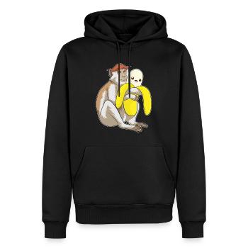 Affe Banane - Männer Premium Bio Hoodie - Schwarz - Vorne - Nico (187cm)