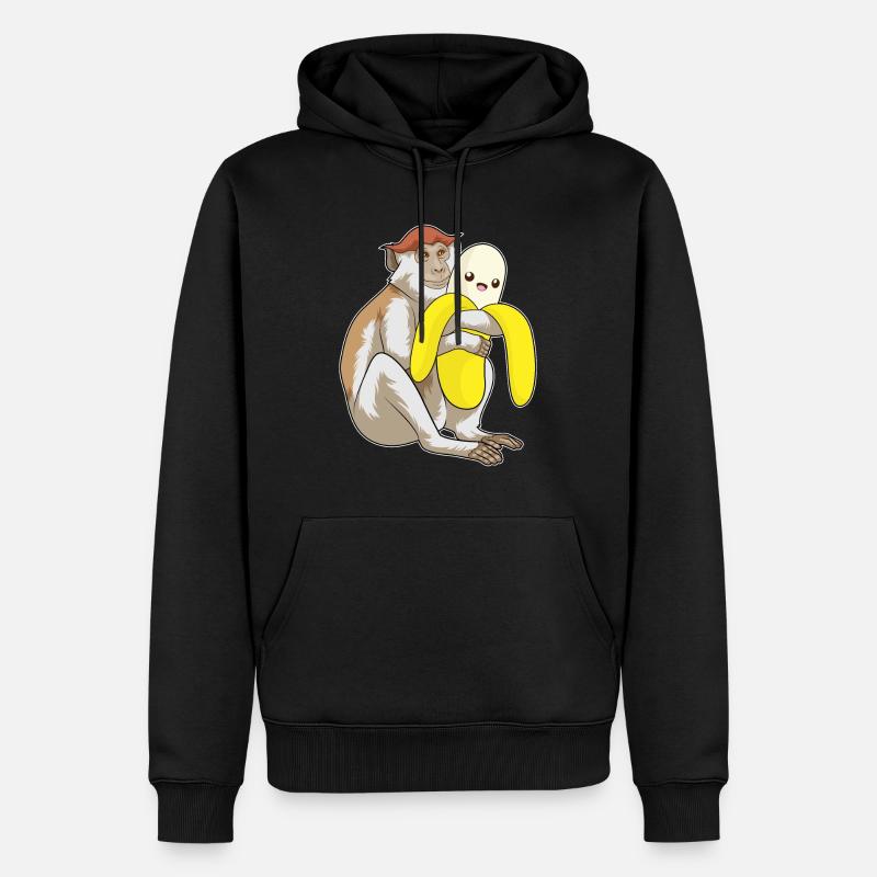 Singe Peluche - Sweat à capuche Premium bio Homme - noir
