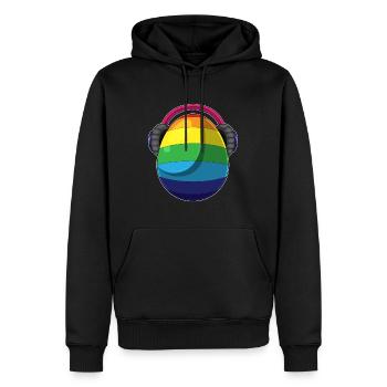 Osterei Ostern Regenbogen Musik - Männer Premium Bio Hoodie - Schwarz - Vorne - Nico (187cm)