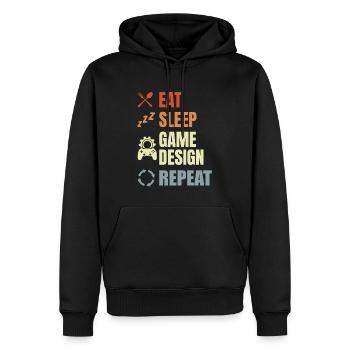 Eat Sleep Game Design Repeat - Männer Premium Bio Hoodie - Schwarz - Vorne - Nico (187cm)