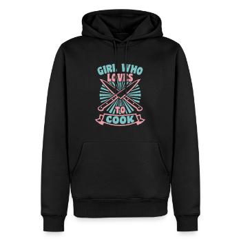 Cuire - Sweat à capuche Premium bio Homme - noir - Devant - Nico (187cm)