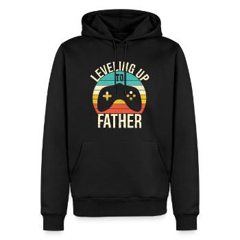Leveling up to father - Sweat à capuche Premium bio Homme - noir - Devant - Nico (187cm)