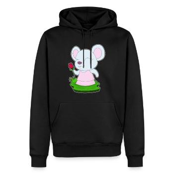 Mouse Rose - Sweat à capuche Premium bio Homme - noir - Devant - Nico (187cm)