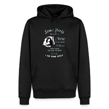 Humorous horse Instagram post - Men’s Premium Organic Hoodie - black - Front - Nico (187cm)