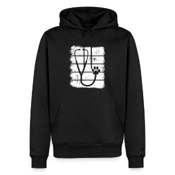 Stethoscope Sketch - Men’s Premium Organic Hoodie - black - Front - Nico (187cm)