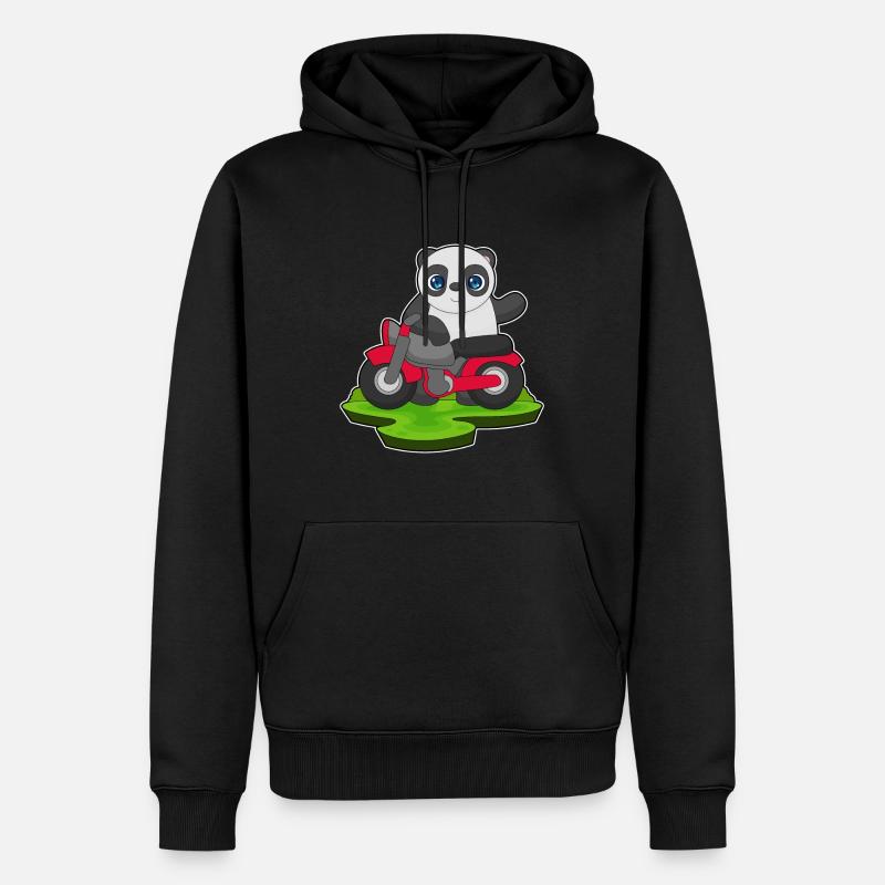 Moto Panda - Sweat à capuche Premium bio Homme - noir