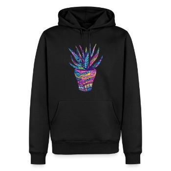 Aloe Vera Psychedelisch Sukkulente Pflanze Garten - Männer Premium Bio Hoodie - Schwarz - Vorne - Nico (187cm)