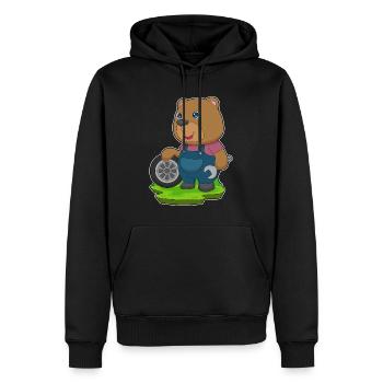 Bär Automechaniker Autoreifen Autowerkstatt - Männer Premium Bio Hoodie - Schwarz - Vorne - Nico (187cm)